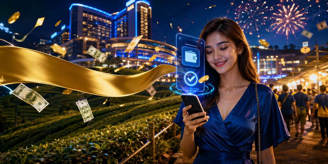 Pengguna Genting Highlands menerima cashback bonus melalui aplikasi mega88
