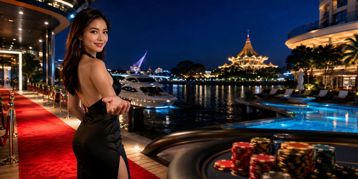 Suasana hiburan kasino yang meriah di Kuching Sarawak Malaysia