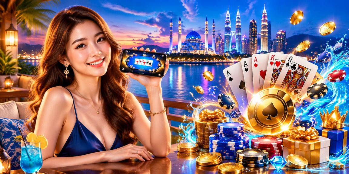 Permainan poker meja dengan suasana kasino yang meriah di Selangor